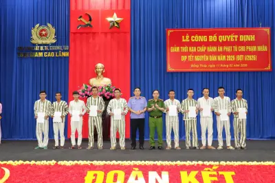 Trại giam Cao Lãnh: 563 phạm nhân được giảm án, kỷ lục ra tù trước thời hạn
