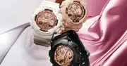 Casio G-Shock GMA-S140PG: Bộ ba đồng hồ vàng hồng kim loại, pin 2 năm, chống nước 200m
