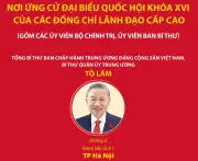 Các đồng chí lãnh đạo cấp cao ứng cử đại biểu Quốc hội khóa XVI