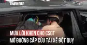 CSGT Hà Nội mở đường cấp cứu tài xế đột quỵ, nhận trận mưa lời khen