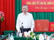 Tổng Bí thư Tô Lâm thăm, chúc Tết cán bộ chiến sĩ Đồn Biên phòng Ea H'Leo