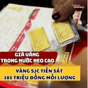 Giá vàng trong nước neo cao, SJC tiến sát 185 triệu đồng mỗi lượng