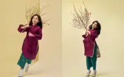 Con gái lai Tây của Hà Anh xuất xinh trong áo dài đón Tết Giáp Thìn