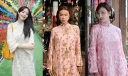 Áo dài kim sa thống lĩnh Tết Bính Ngọ, các sao nữ V-Biz đồng loạt 'đụng hàng'