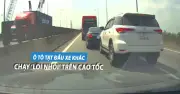 Phẫn nộ tài xế Fortuner chạy ẩu, liên tục chuyển làn tạt đầu xe trên cao tốc