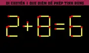 Thử thách que diêm: Biến '2 + 8 = 6' thành đẳng thức đúng chỉ với một lần di chuyển