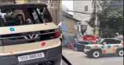 Xe điện VinFast VF 3 giá rẻ gắn biển số ngũ quý 8 'chất lừ' gây sốt trên phố Hà Nội