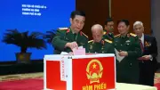 Các Tướng Lĩnh Cấp Cao Tham Gia Bầu Cử Tại Khu Vực Bỏ Phiếu Số 14 Của Bộ Quốc Phòng