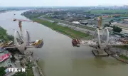 Cầu đường bộ sông Đuống đẩy nhanh tiến độ, hướng tới hoàn thành năm 2026