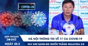 Hà Nội ghi nhận 17 ca Covid-19, HLV Kim Sang-sik kỳ vọng thắng Malaysia 2-0