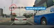 Đèn giao thông đang xanh bất ngờ chuyển đỏ, tài xế phanh 'cháy lốp' ở Đà Nẵng