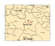 Quảng Ngãi tiếp tục ghi nhận động đất độ lớn 3.8 tại xã Măng Bút