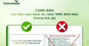 Vietcombank cảnh báo chiêu lừa đảo mới qua tin nhắn SMS giả mạo điểm thưởng