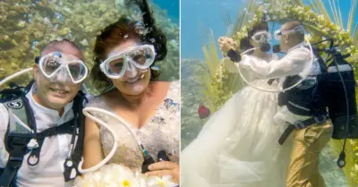 Cô dâu 55 tuổi tổ chức đám cưới dưới biển sau 12 năm lặn cùng chú rể