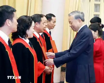 Lễ trao quyết định bổ nhiệm Thẩm phán Tòa án Nhân dân Tối cao diễn ra trang trọng