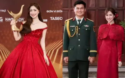 Nữ ca sĩ quê Bắc Ninh đón tin vui ở Giải Cống hiến, đồng hành cùng chồng quân nhân