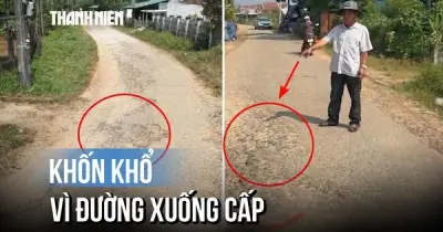 Quảng Ngãi: Đường DH09 xuống cấp nghiêm trọng, người dân đi lại khổ sở