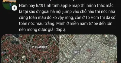 Sự tương phản màu sắc nóc nhà Hà Nội và TP.HCM qua ảnh vệ tinh gây sốt mạng xã hội