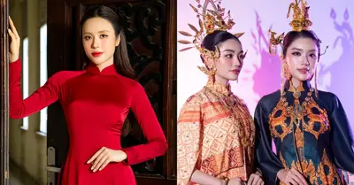 Tố Diệp Hà yêu kiều áo dài đỏ, Hoa hậu Phương Oanh, Yến Nhi hóa nàng thơ