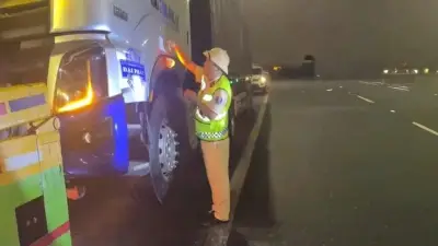 Tài xế container không bằng lái, ngủ trên cao tốc Vĩnh Hảo-Phan Thiết bị phạt 19 triệu đồng