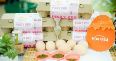 Trứng gà hồng Pinky của Mebi Farm chính thức có mặt tại hệ thống Bách Hóa Xanh