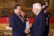 Chủ tịch Quốc hội Trần Thanh Mẫn hội kiến Tổng thống Italy Sergio Mattarella