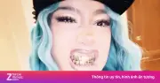Con gái Kim Kardashian gây tranh cãi với bộ trang sức răng vàng nguyên khối
