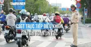 CSGT TP.HCM linh hoạt điều tiết, giảm ùn tắc tại giao lộ Mai Chí Thọ - Trần Não