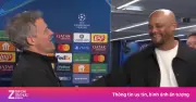 Enrique và Kompany trò chuyện hài hước sau trận cầu 9 bàn tại Champions League