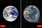 Hai bức ảnh Trái Đất cách nhau 54 năm của NASA gây tranh cãi về biến đổi khí hậu
