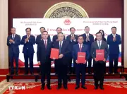 Lễ ký kết biên bản ghi nhớ hợp tác giữa doanh nghiệp Việt Nam và Trung Quốc