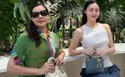 Mẹ là cán bộ ngân hàng của Hoa hậu Lương Thùy Linh gây sốt khi xuất hiện cùng con gái