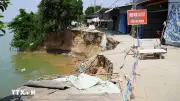 Đồng Tháp khắc phục sạt lở bờ sông Tiền tại xã Cù Lao Long Phú Thuận