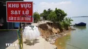 Đồng Tháp: Sạt lở nghiêm trọng bờ sông Tiền cắt đứt đường giao thông