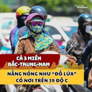 Nắng nóng gay gắt bao trùm cả nước, nhiệt độ có nơi vượt ngưỡng 39 độ C