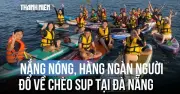 Nắng nóng đông nghịt, khách đổ về mạn Thái cheo sụp từ 5 giờ sáng