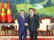 Thường trực Ban Bí thư Trần Cẩm Tú hội kiến Tổng Bí thư, Chủ tịch nước Lào