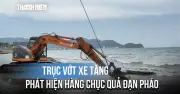 Tận cảnh trục vớt xác xe tăng tại bãi biển Quy Nhơn, phát hiện hàng chục quả đạn pháo