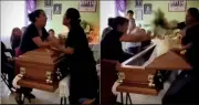 Vợ và tiểu tam đánh ghen ngay trong tang lễ, ngay cả quan tài cũng bị lật mở