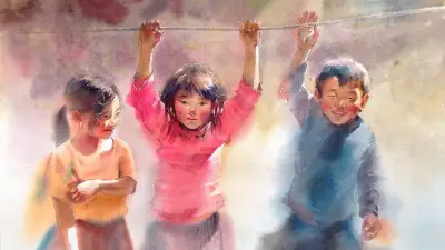 Bộ tranh màu nước về trẻ em vùng cao của họa sĩ Trương Văn Ngọc: Hành trình ký ức và thẩm mỹ