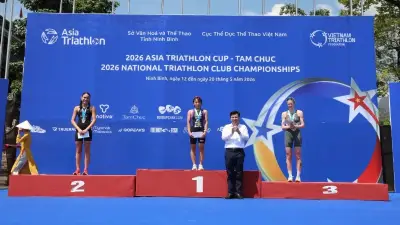 Gần 400 VĐV tranh tài tại Giải Cúp Triathlon châu Á và Vô địch CLB Quốc gia 2026