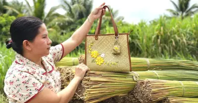 Người phụ nữ miền Tây biến cỏ bàng thành túi xách thời trang cao cấp