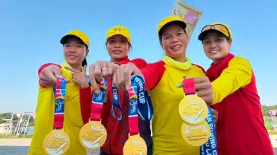 Tiếng Quốc ca vang vọng bên hồ Chungju: Rowing Việt Nam giành 4 HCV tại Cúp châu Á 2026