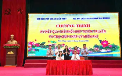 Xã Kiến Thụy ký kết phối hợp trợ giúp pháp lý miễn phí cho người dân