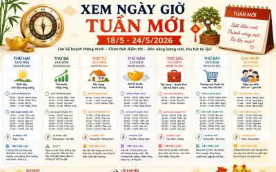 Xem ngay giờ tốt tuần mới 18/5 - 24/5/2026 để thu hút tài lộc