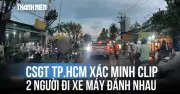 CSGT TP.HCM xác minh clip 2 người đi xe máy đánh nhau giữa đường