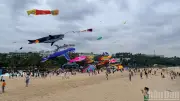 Du khách nước ngoài thích thú với lễ hội thả diều khổng lồ tại Phan Thiết
