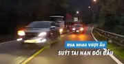 Hai ô tô vượt ẩu trên đèo Bảo Lộc suýt gây tai nạn đối đầu