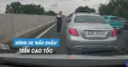Hai tài xế dừng xe giữa cao tốc Hà Nội - Hải Phòng để 'đấu khẩu'