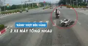 Hai xe máy vượt đèn vàng gây tai nạn ở Bình Dương, một người bị thương